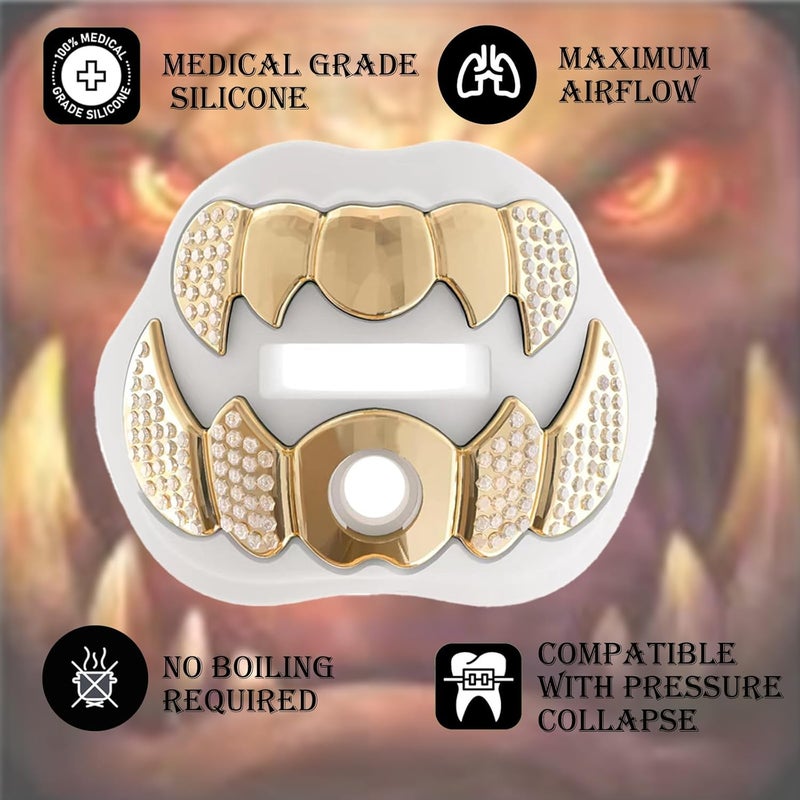 LeCool Football Mouth Guard with Connected Strap- 3D Beast Chrome Adult and Youth Mouth Guard-Mouth Piece for Sports for Maximum Air Flow and Teeth Protection - Image 3